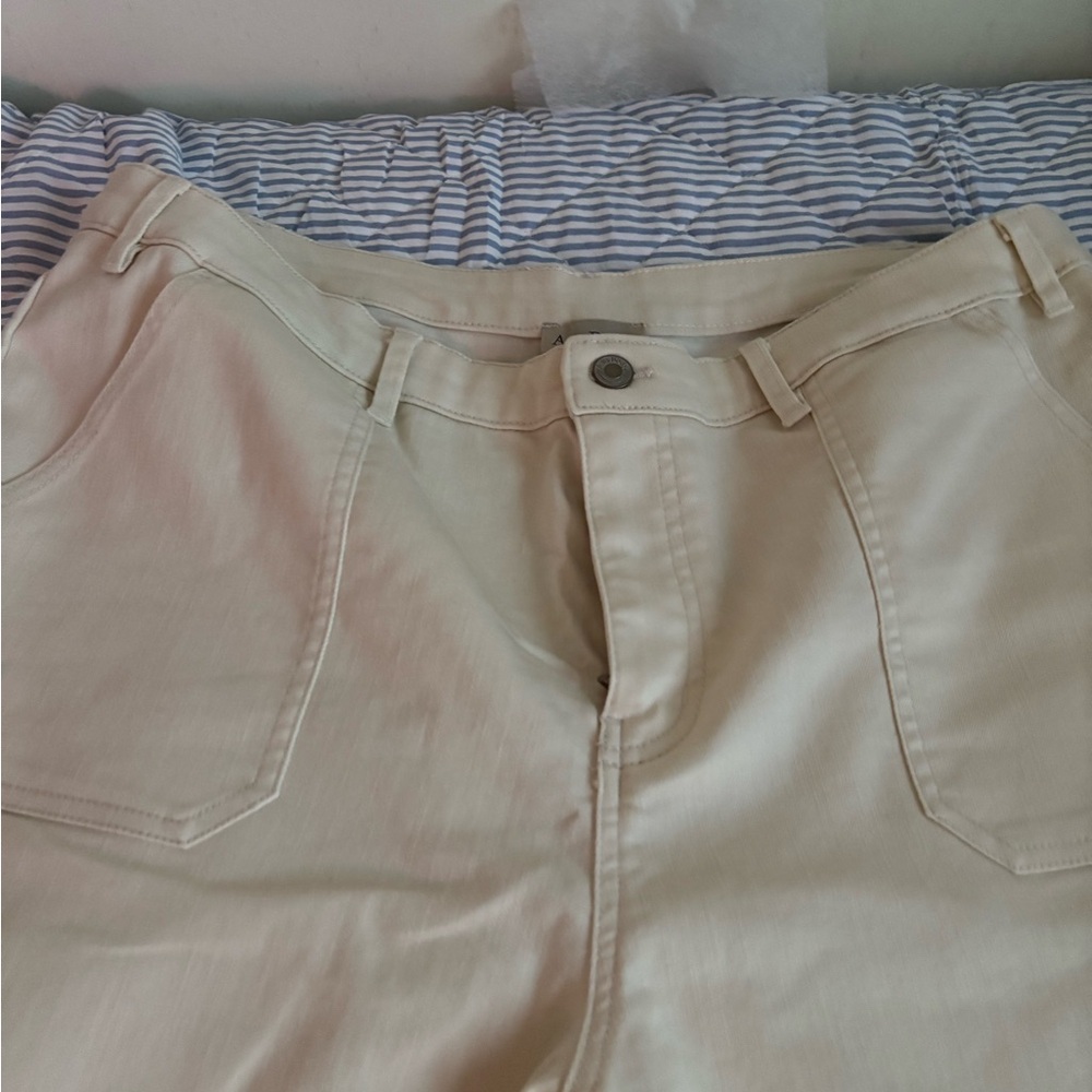 Chic Cream High-Waisted Trousers